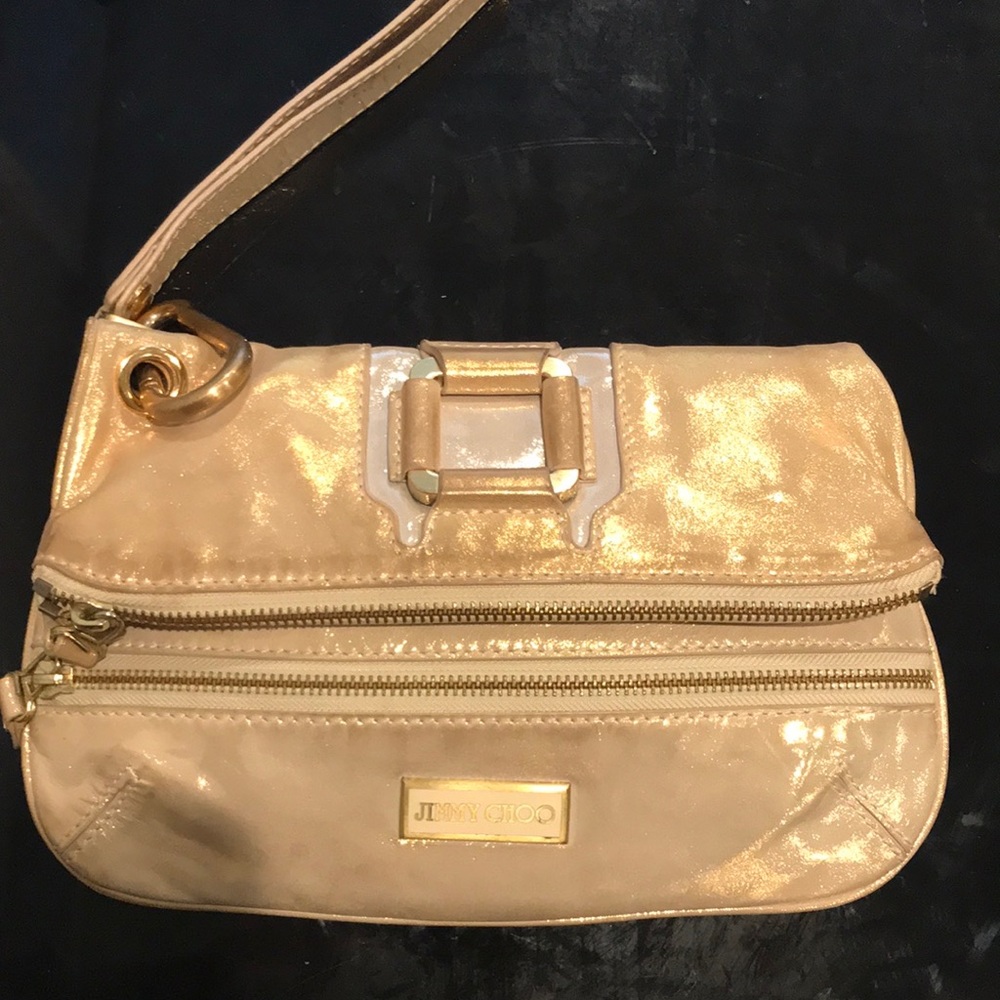 Jimmy Choo clutch in Metallic Gold